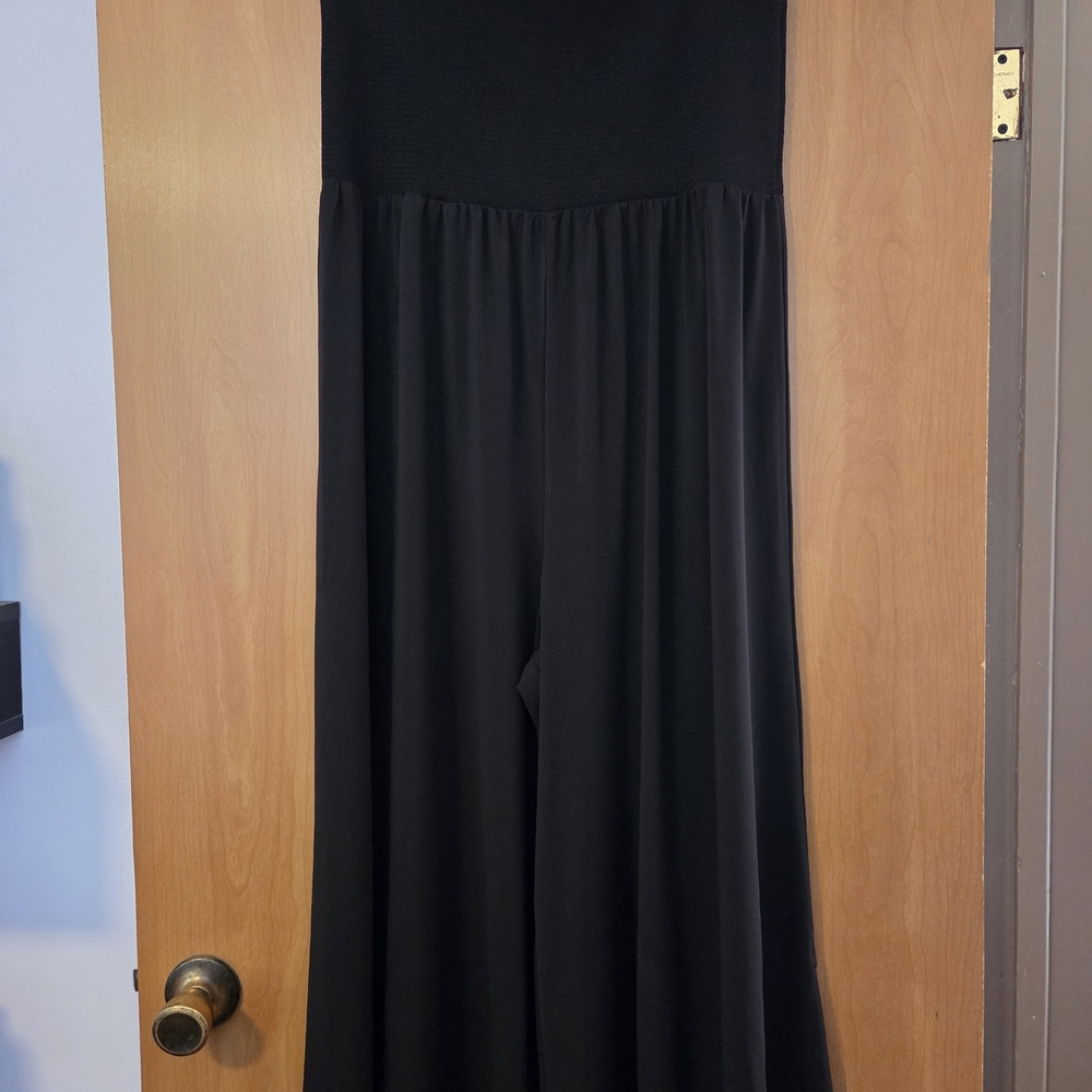 TEXTILE Elizabeth and James Elegant Black Wide Leg Strapless Jumpsuit Size XL